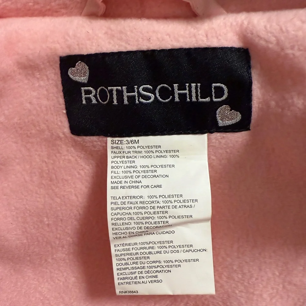 Rothschild Pink Baby Pram Snowsuit with Star Design - NWT - Size 3/6M - Picture 7 of 7